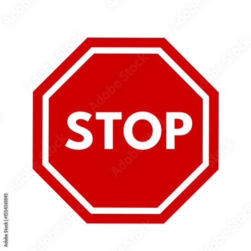 red stop sign – simple icon – vector illustration