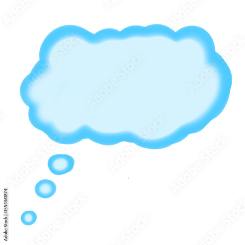 Blue watercolor speech bubble frame