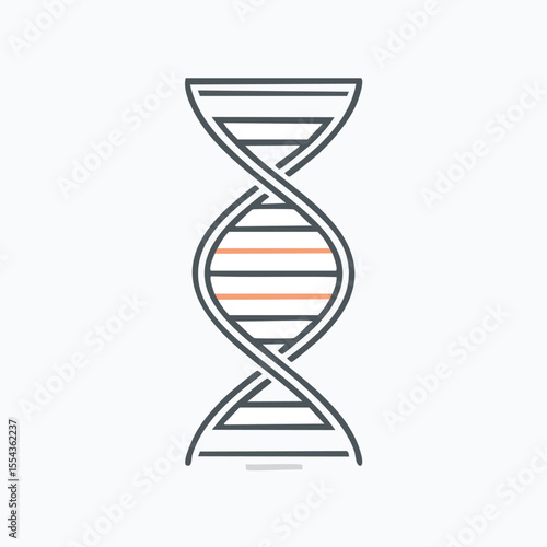 Detailed illustration of a double helix DNA structure, representing genetic information and biological processes.