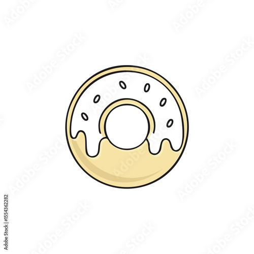 A detailed illustration of a glazed donut with sprinkles, a sweet and tasty dessert.