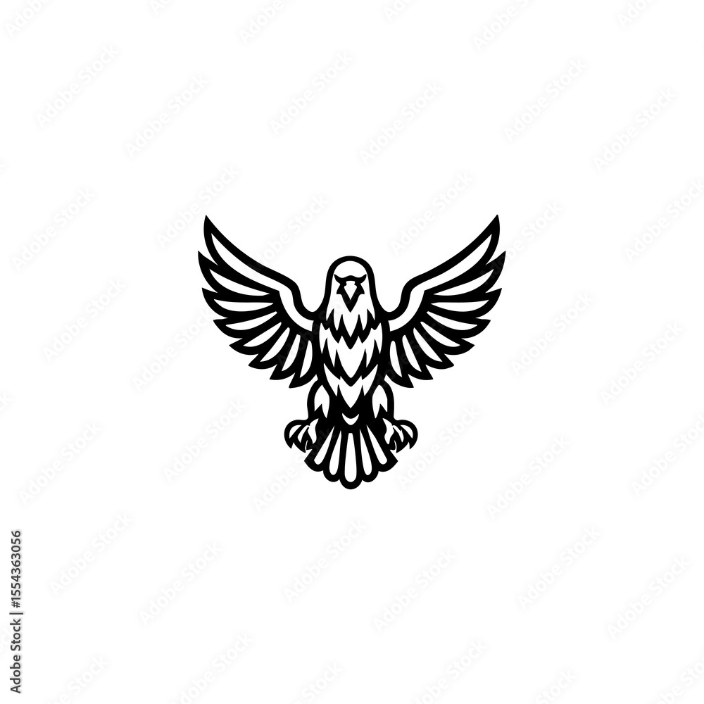 Obraz premium Eagle Line Art Vector Set – Soaring, Tribal, and Head Pose Illustrations