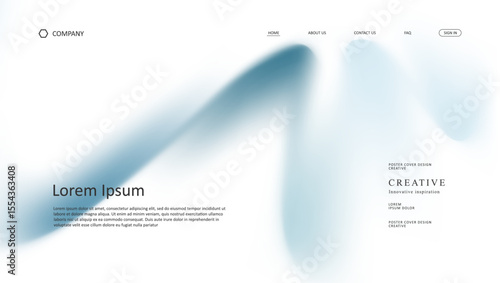 Abstract wave futuristic design of landing page. retro gradient mesh website design
