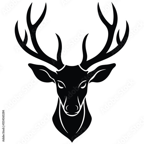 Deer Head Silhouette Stag Shape Deer Face Clipart - A Majestic Symbol of Nature and Wildlife
