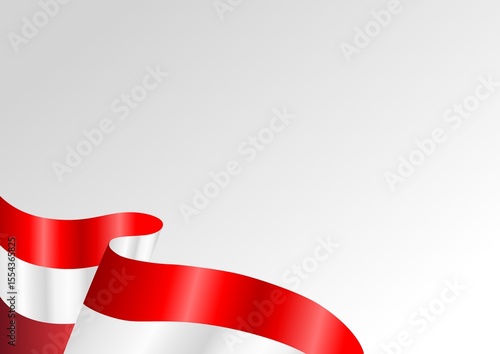 Red and White Indonesia Flag Ribbon Frame Background