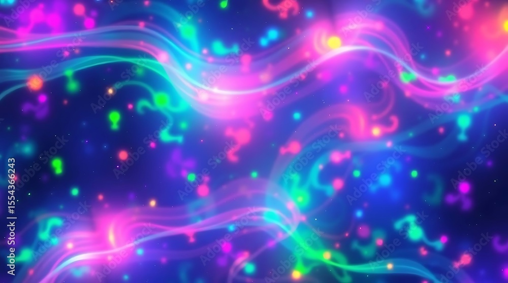 Obraz premium Glowing neon lights and flowing patterns create a vibrant background