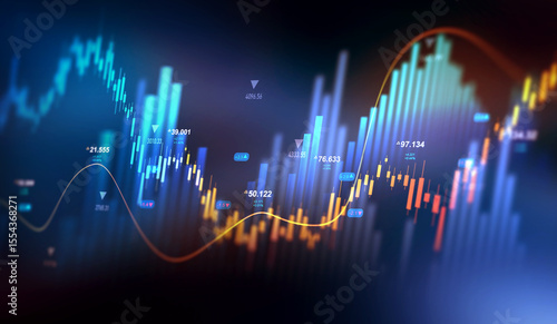 Stock market investment trading graph growth.Investment finance chart,stock market business and exchange financial growth graph.	
