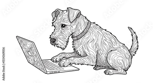 dog with laptop