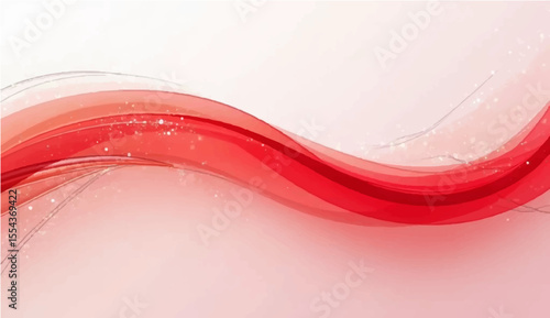 Abstract red waves create a futuristic and flowing backdrop illustration with a stylish light curve design