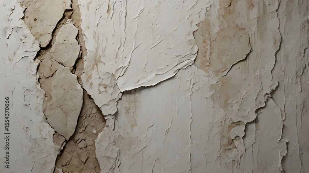 Fototapeta premium Textured Wall with Cracked and Peeling Plaster Abstract Background