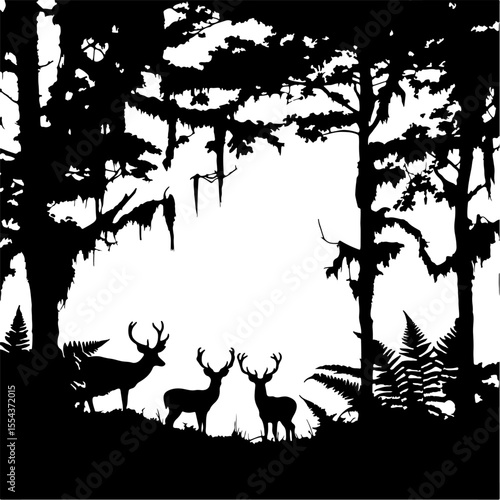 silhouettes of animals name deer