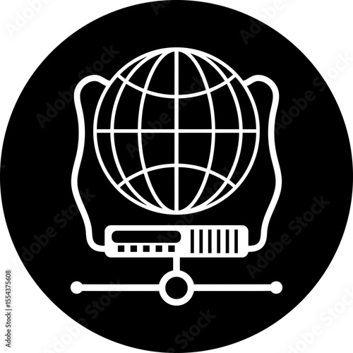 Secure Global Network & CDN Web Server Icon