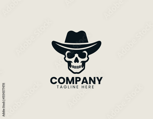 Iconic Skull With Hat Classic Edgy Design Timeless Rebel Vector Logo