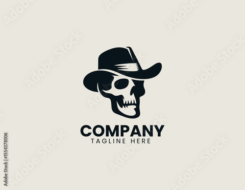 Iconic Skull With Hat Classic Edgy Design Timeless Rebel Vector Logo