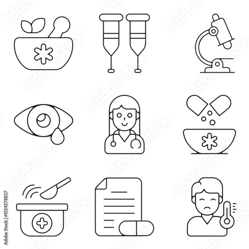 Modern Flat Icons Set for Healthcare and MedicineModern Flat Icons Set for Healthcare and Medicine