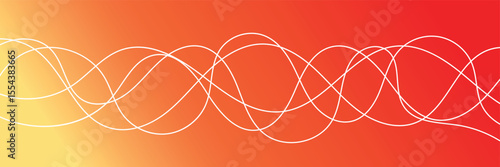 Warm curve wave lines sound and heat flow vector abstract vivid, red yellow wavy curvy gradient cmyk multicolor energy element design, orange pink liquid fluid curly smoke steam squiggle banner image