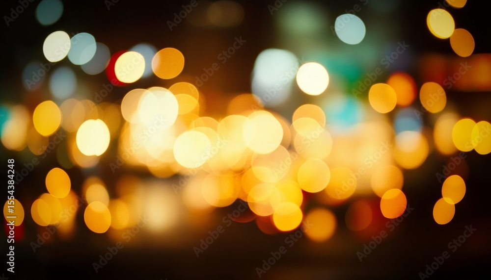 Fototapeta premium Stunning Atmospheric Bokeh Background Featuring Softly Glowing Orbs of Light in a Night Setting