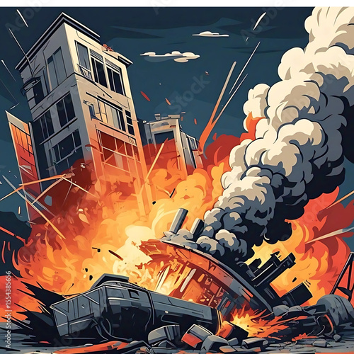 a bomb exploded destroying the building