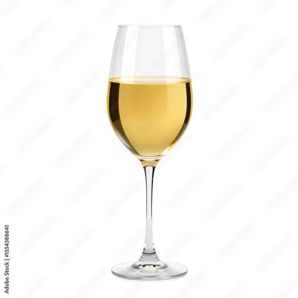 A glass of white wine isolated on transparent background A glass of white wine isolated on transparent background