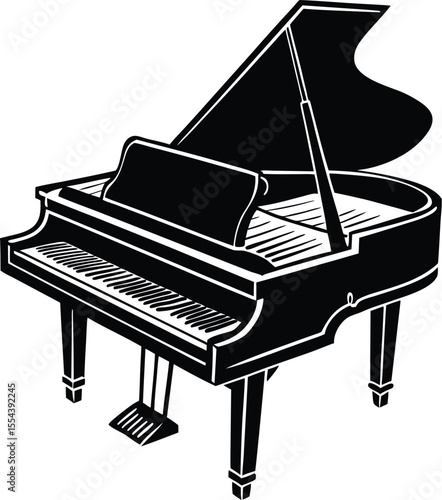 Silhouette of a Grand Piano