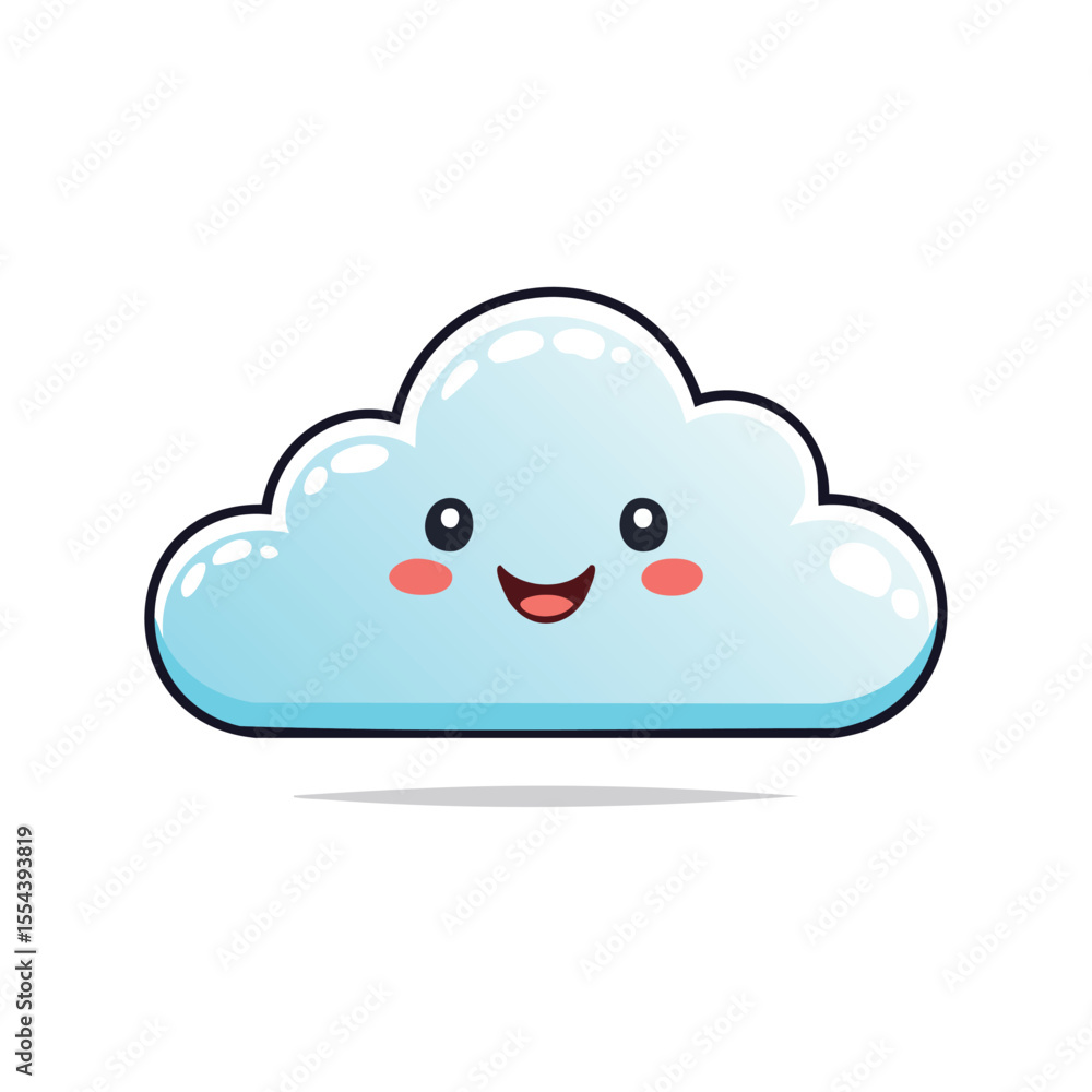 Minimal Flat Vector of Cute Cloud with Bold Black Outline Happy Expression No Gradients Minimal Flat Vector of Cute Cloud with Bold Black Outline Happy Expression No Gradients