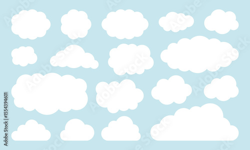 雲シルエット、ベクターセット