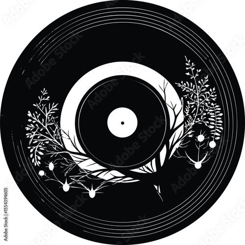 Silhouette of a Vinyl Record