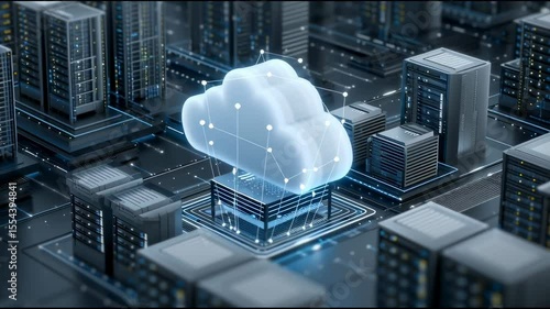 A modern cloud computing storage setup integrates innovative web hosting technologies, delivering seamless database management and optimized digital operations for businesses.

