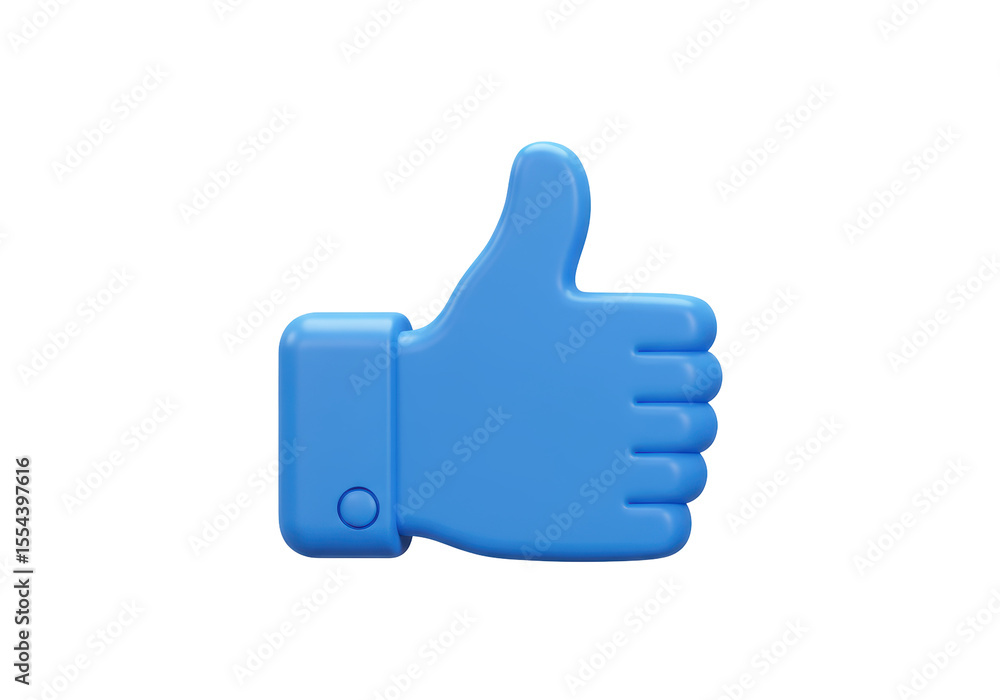 Isolated Thumbs Up Gesture Blue 3D Rendering Isolated Thumbs Up Gesture Blue 3D Rendering