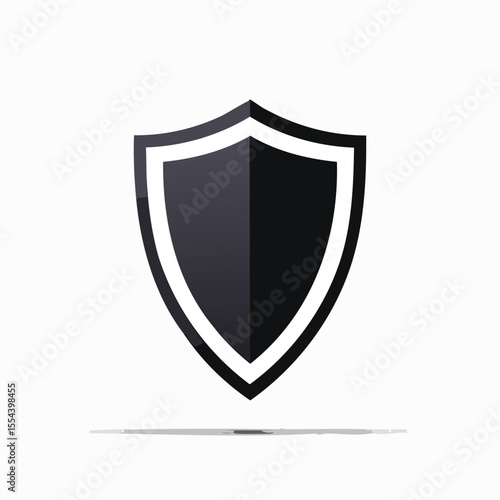 Free Download Minimal Vector Icon of a Shield with Bold Black Outline in Clean and Simple Modern Design - GFXLoad