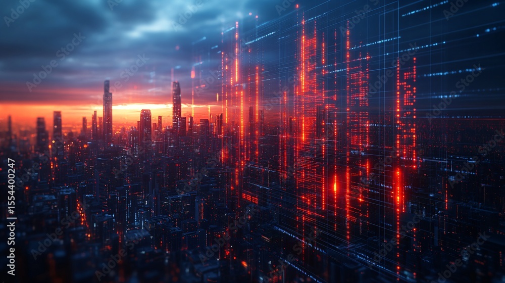 holographic business chart innovation, futuristic finance and technology background, ai data visualization in urban cityscape holographic business chart innovation, futuristic finance and technology background, ai data visualization in urban cityscape