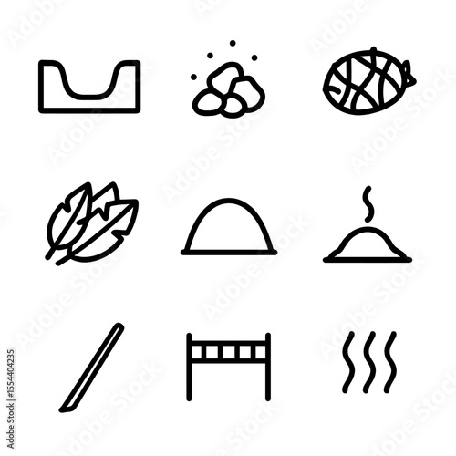 set of icons for restaurant
