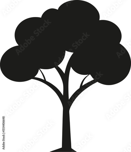 Eucalyptus Tree silhouette icon on white background