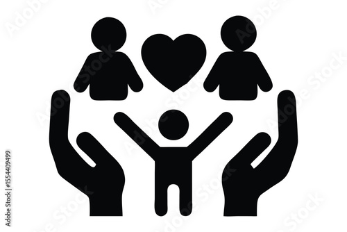 Family Support Icon: A symbol of love and protection for children.