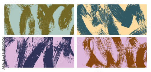 Abstract paint textures on modern grunge banner backgrounds. Rough grungy bru...
