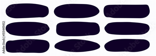 Irregular text box vector set black color isolated on white background for messages, social media post, decoration, banner