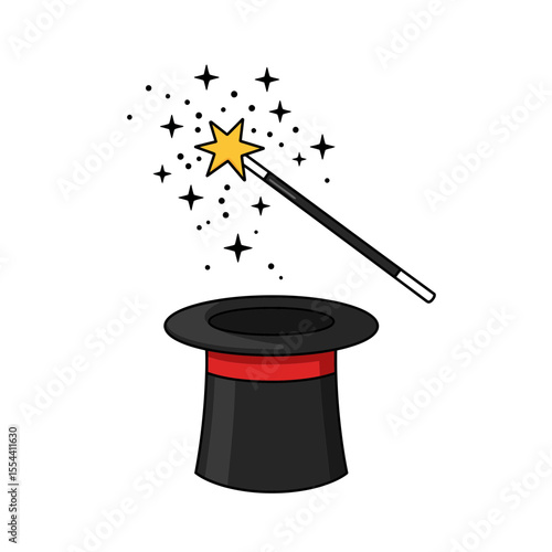 magic hat and wand