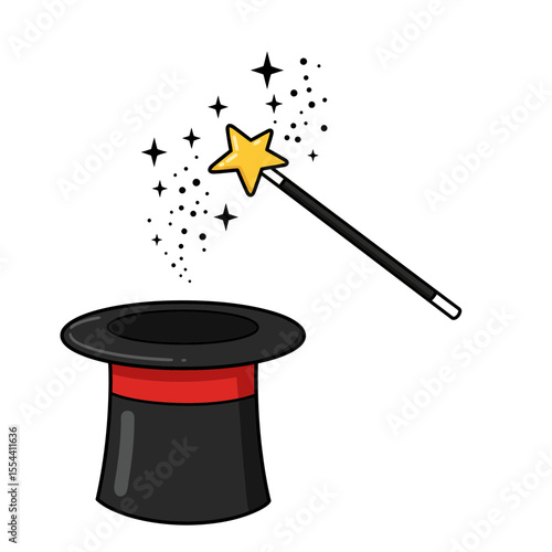 magic hat and wand
