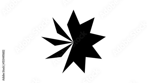 nine pointed star symbol, black isolated silhouette