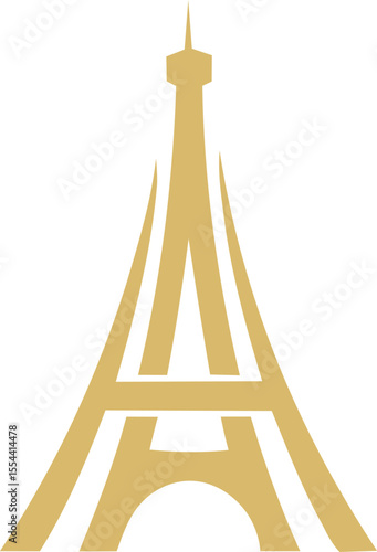 Golden Eiffel Tower logo for branding