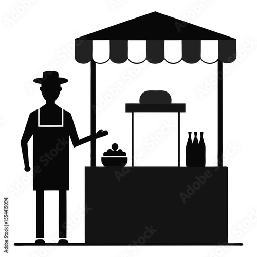 Vector illustration of a vendor in a restaurant