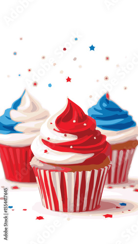 patriotic cupcakes with american flag
