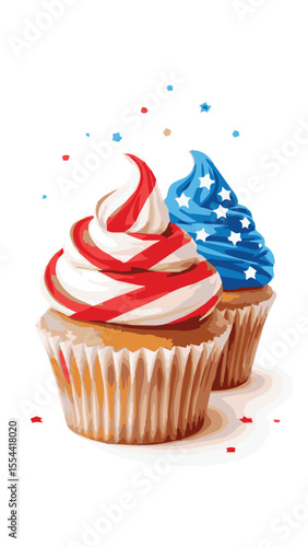 patriotic cupcakes with american flag