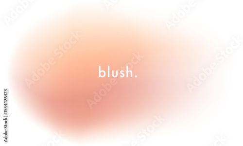 Abstract pale pink gradient shape with blur soft aura effect. Pastel color gradation texture in peach pink hues. Holographic vector illustration on white background for beauty and cosmetics design