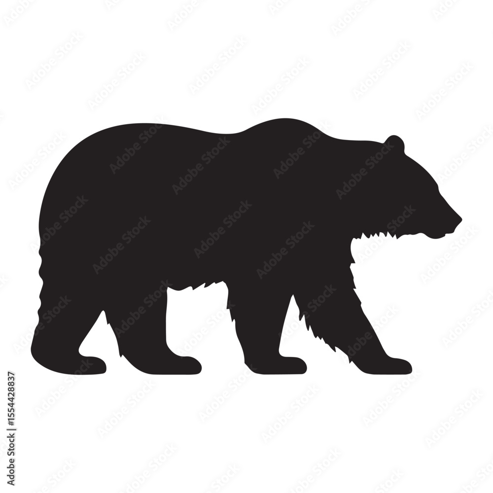 Fototapeta premium Bear isolated icon silhouette vector art illustration on white background
