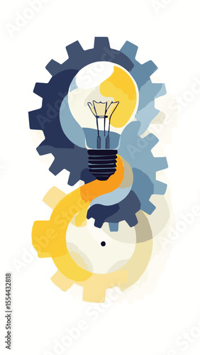 Innovation Lightbulb With Gears