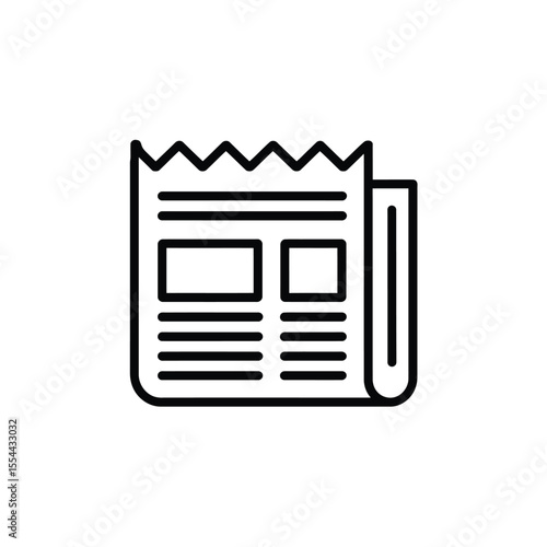 Newspaper Icon Depicting News and Information in Simple Line Art