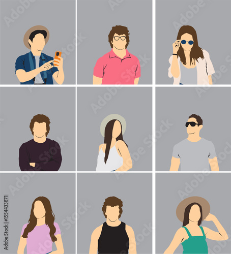 hail isolated people in summer cloths collection