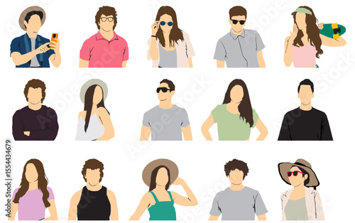 people profile in summer cloths half length