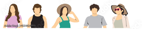 people in summer cloths half  length