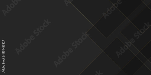 Black and golden vector futuristic tech glow and shinning line simple modern abstract background. Abstract luxury gold geometric random chaotic lines with many squares and triangles shape on black bg